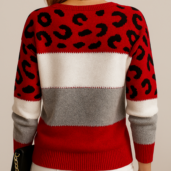 Charlene | Relaxed Leopard Print Knit Sweater