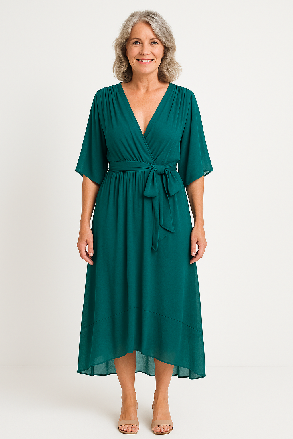 Claire™ | Midi Dress with Tie Waist
