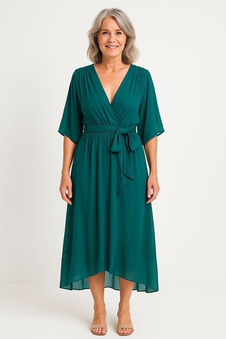 Claire™ | Midi Dress with Tie Waist