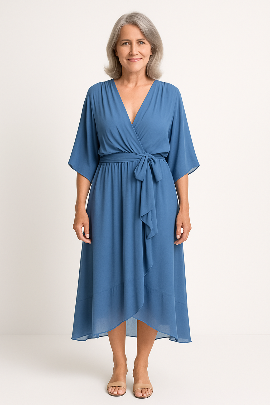 Claire™ | Midi Dress with Tie Waist