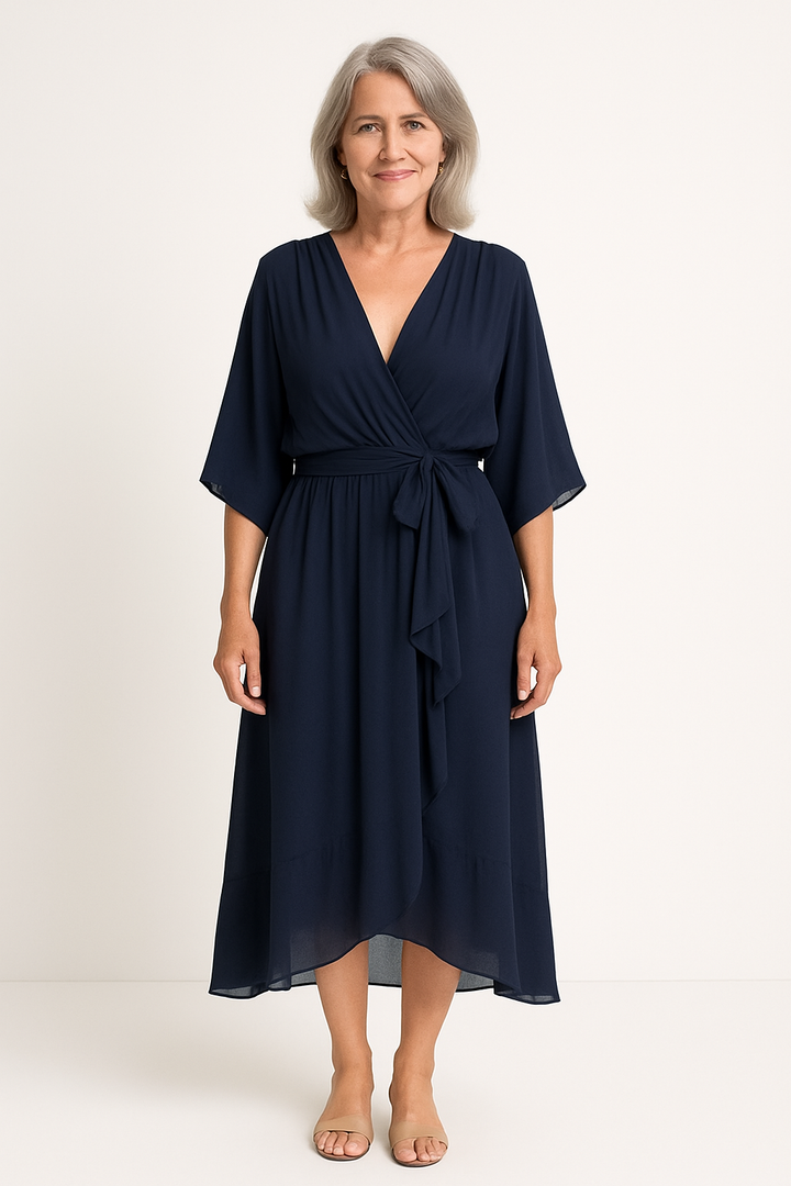 Claire™ | Midi Dress with Tie Waist