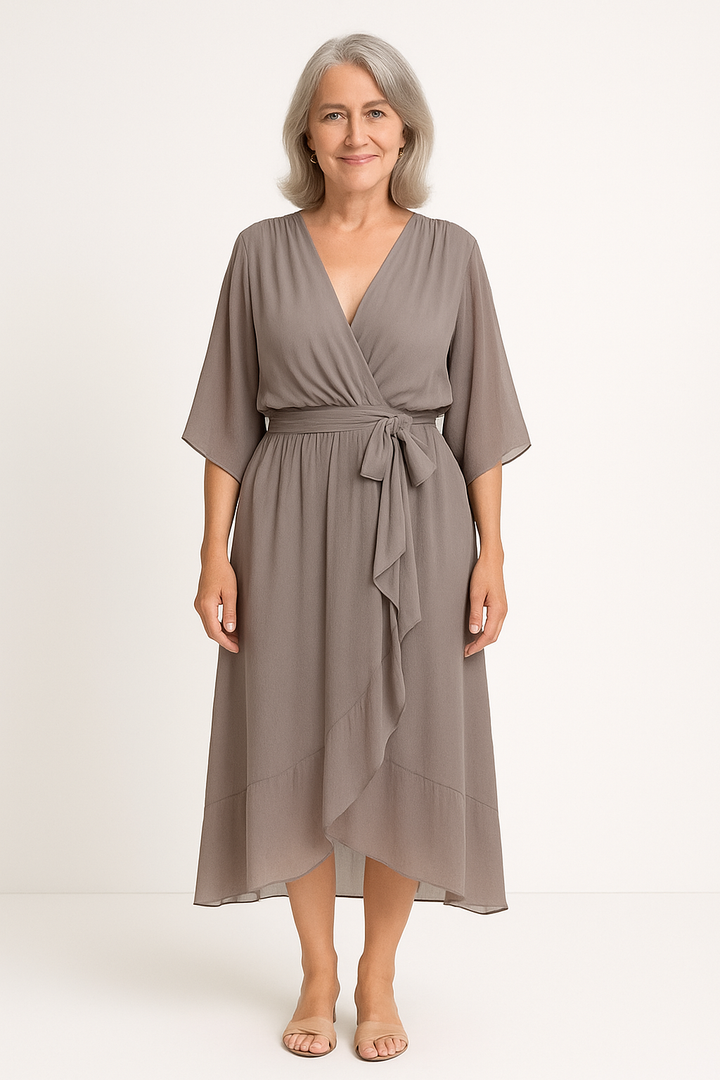 Claire™ | Midi Dress with Tie Waist