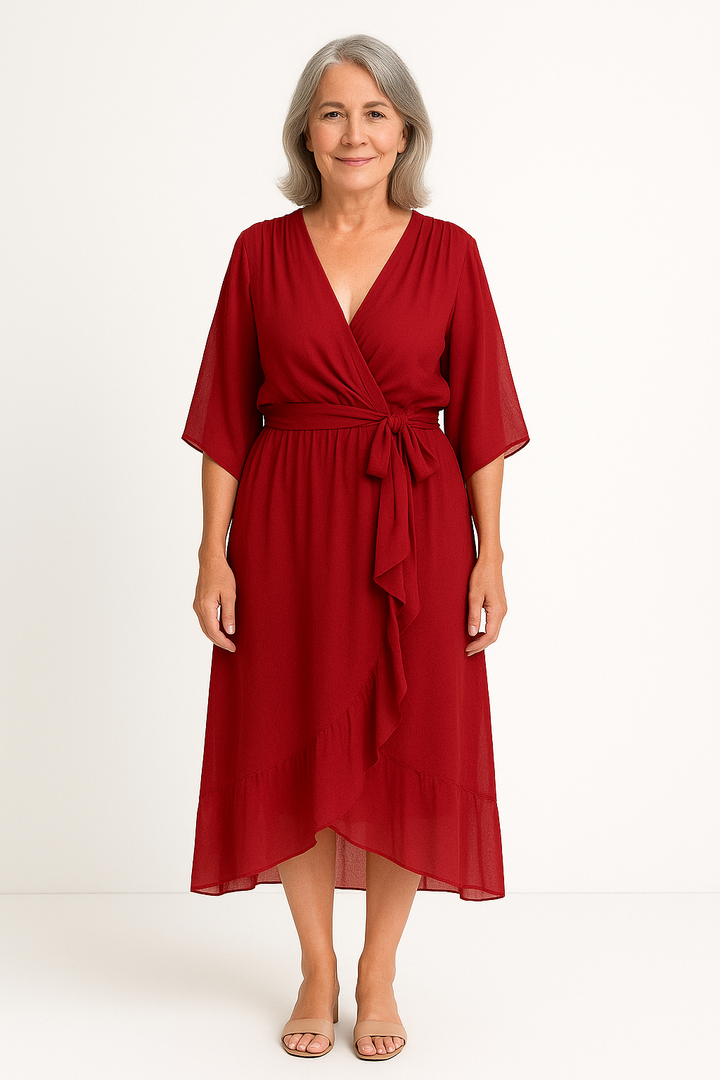 Claire™ | Midi Dress with Tie Waist
