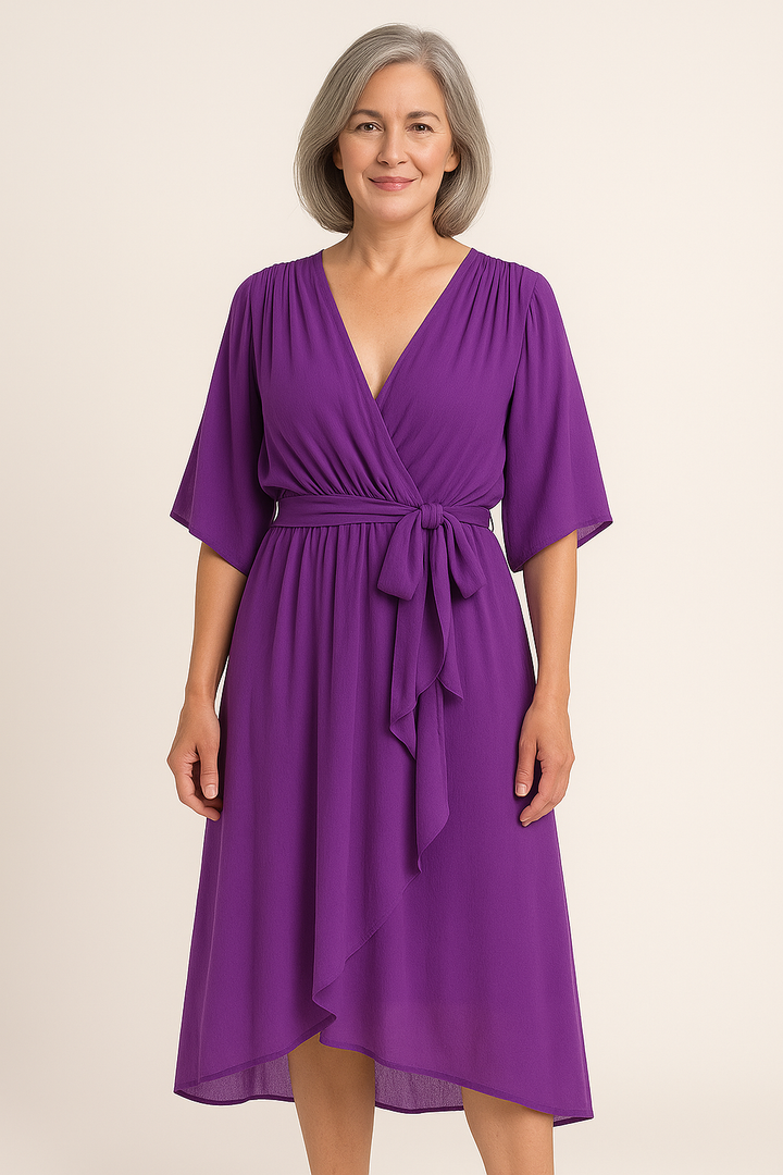 Claire™ | Midi Dress with Tie Waist