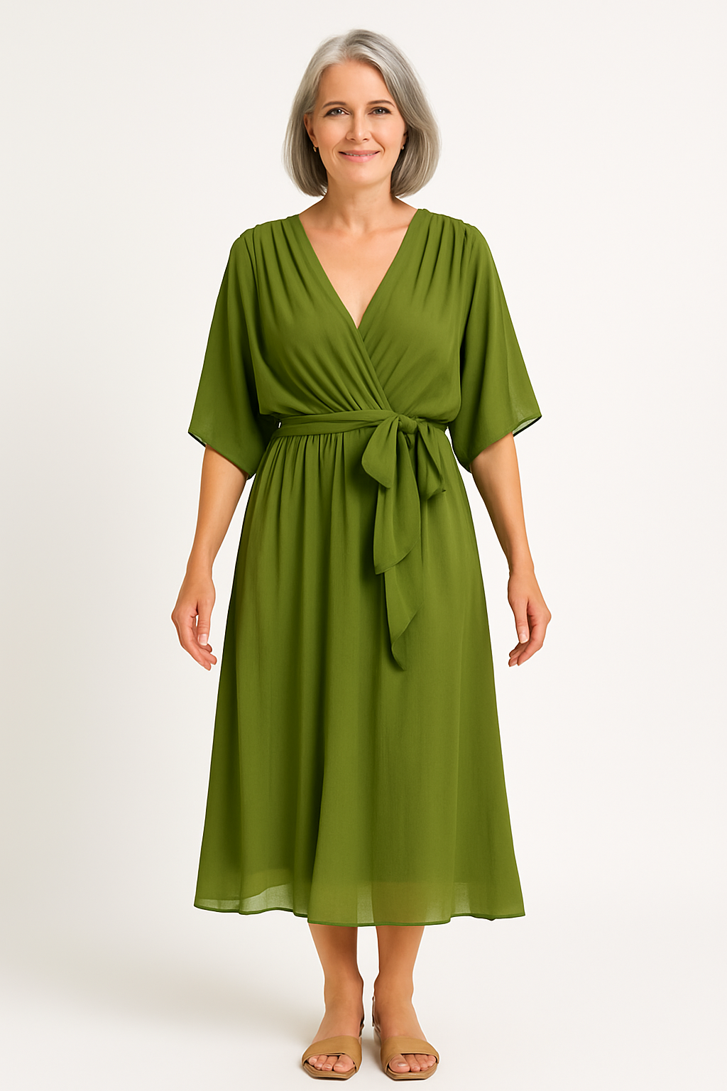 Claire™ | Midi Dress with Tie Waist