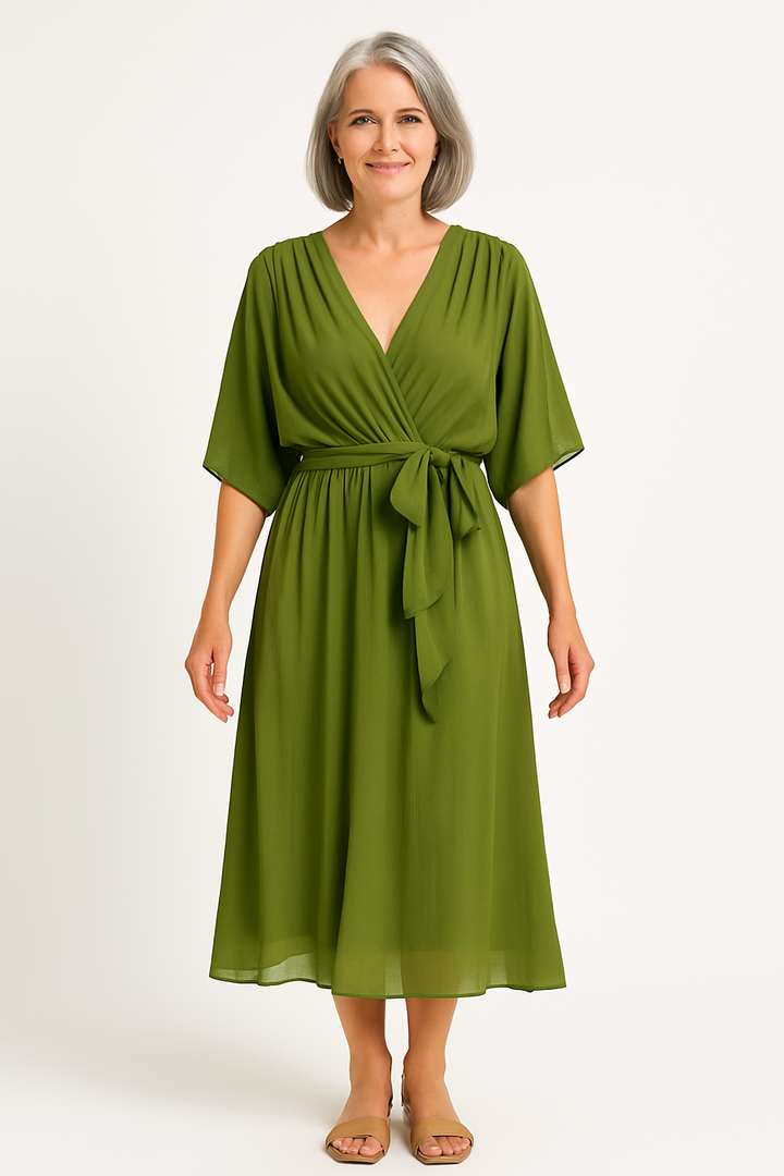 Claire™ | Midi Dress with Tie Waist