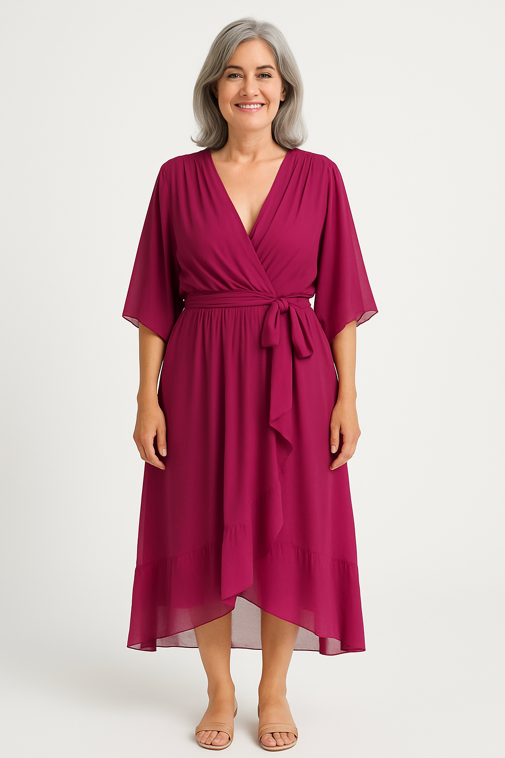 Claire™ | Midi Dress with Tie Waist