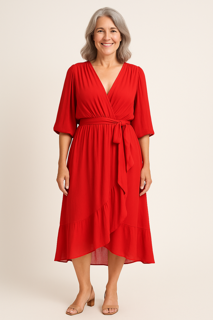 Claire™ | Midi Dress with Tie Waist