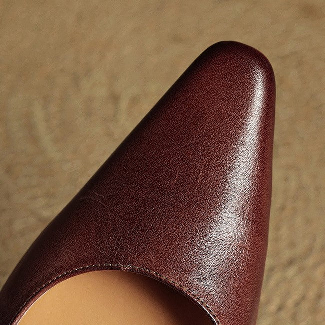 Arlise Leather Backless Heels