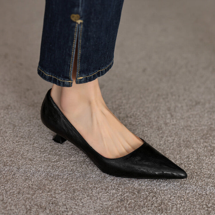 Verrine Leather Low Heels