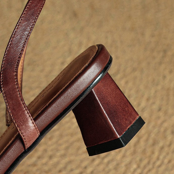 Arlise Leather Backless Heels