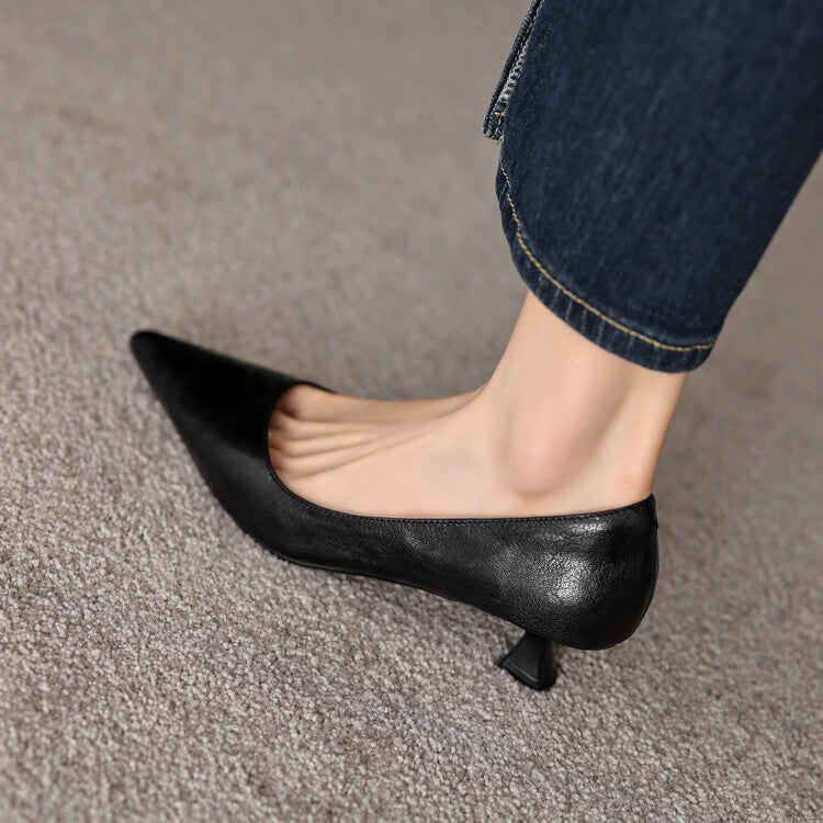 Verrine Leather Low Heels