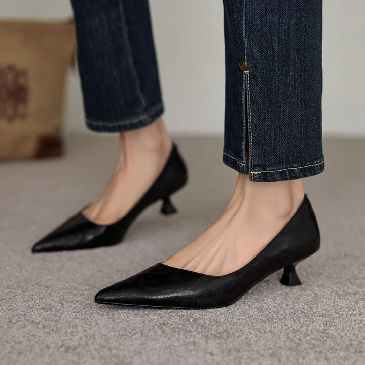 Verrine Leather Low Heels