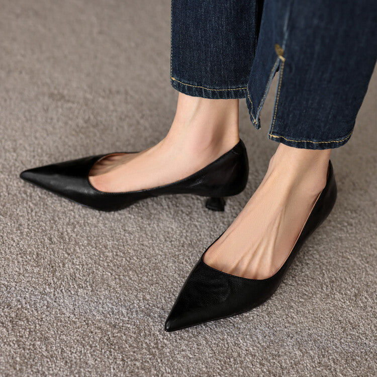 Verrine Leather Low Heels
