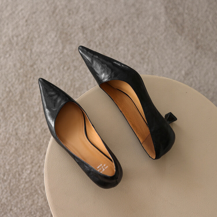Verrine Leather Low Heels