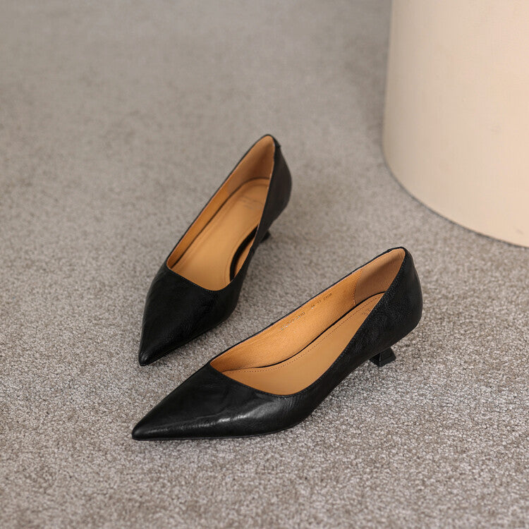 Verrine Leather Low Heels