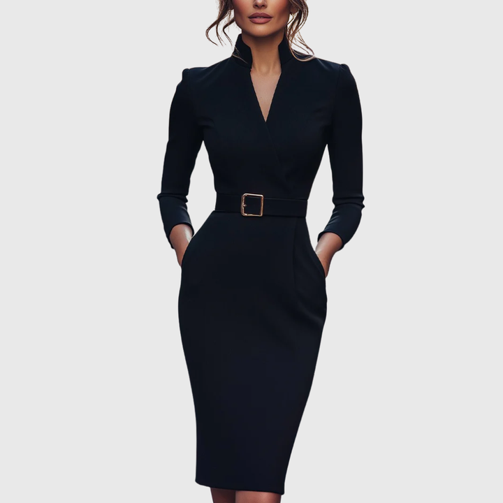 Eva | Elegant Midi Dress with Flattering Waist