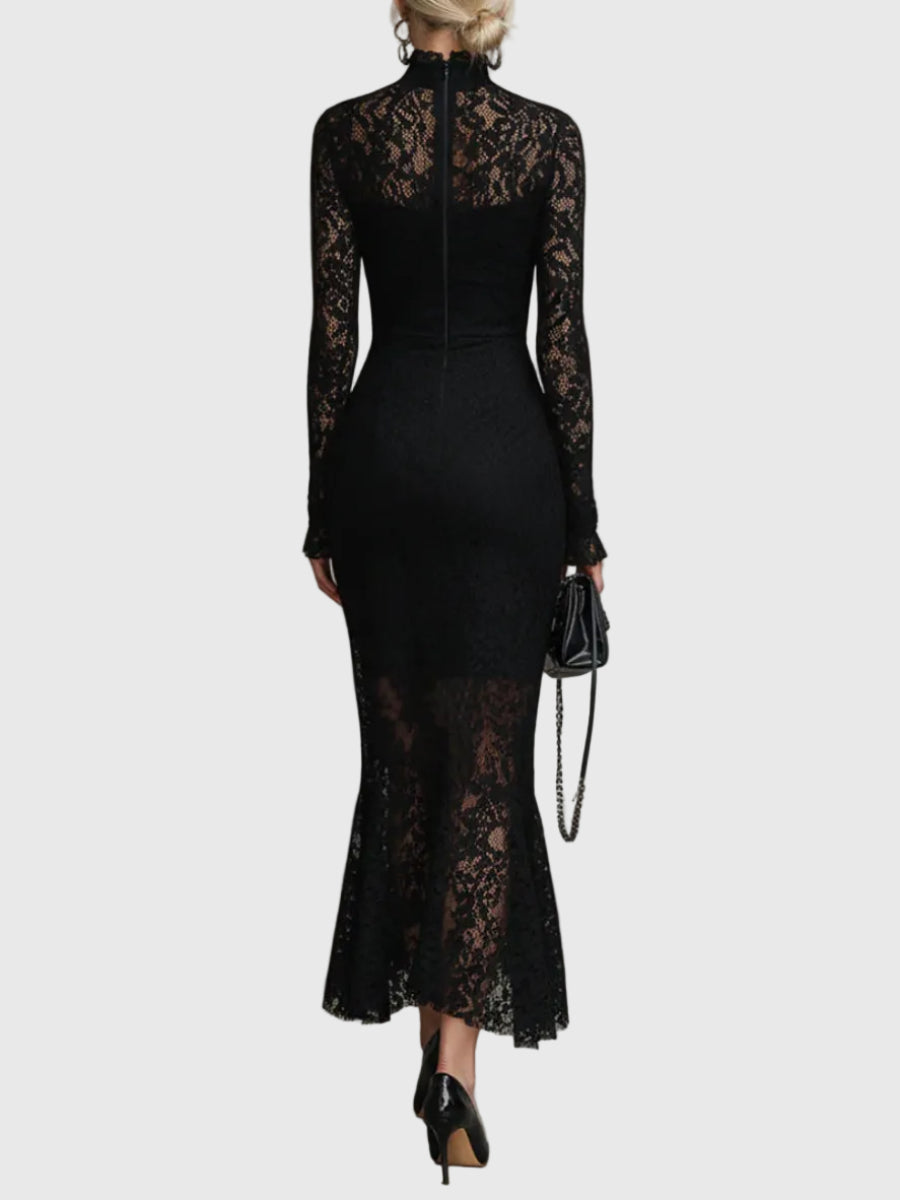 Monica | Chic Lace Fishtail Maxi Gown