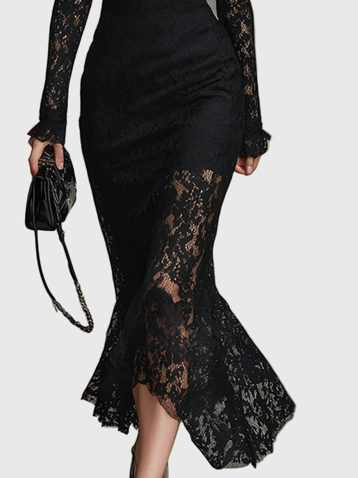 Monica | Chic Lace Fishtail Maxi Gown