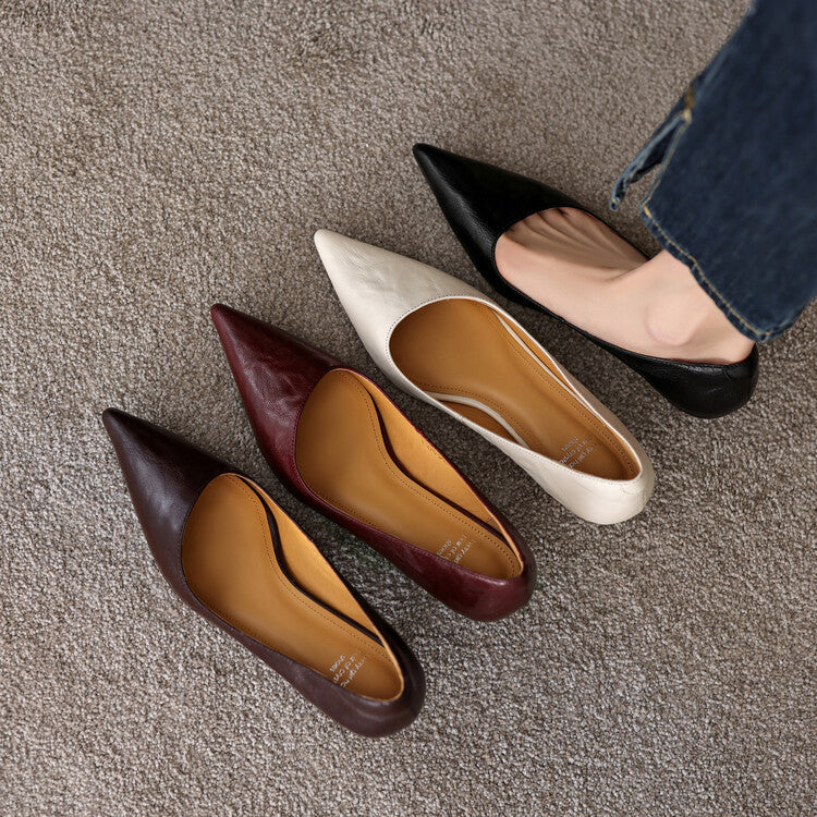 Verrine Leather Low Heels
