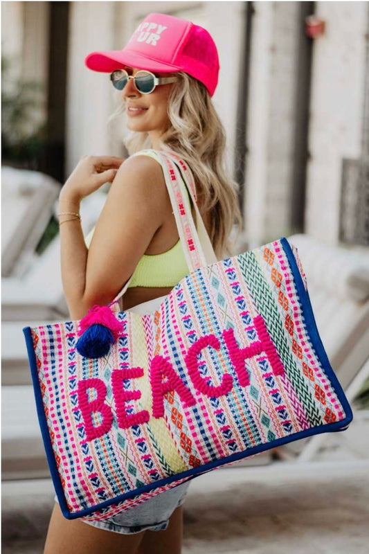 Oversized tassel beach bag