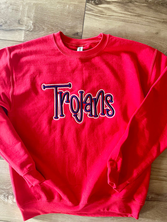 Trojans puff embroidered sweatshirt