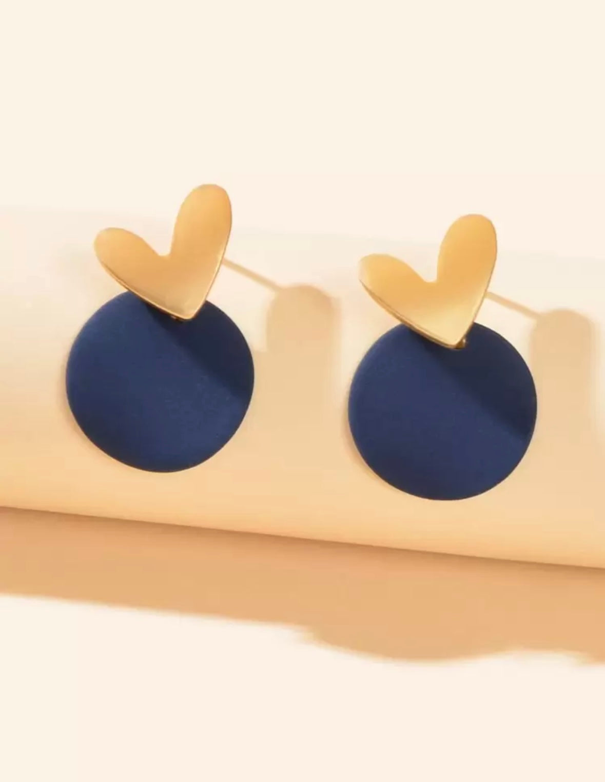 Blue heart earrings