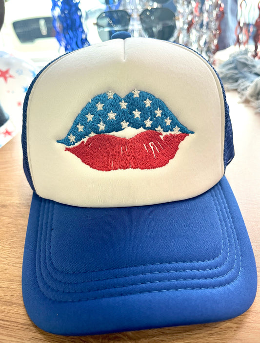 Lips embroidered Hat