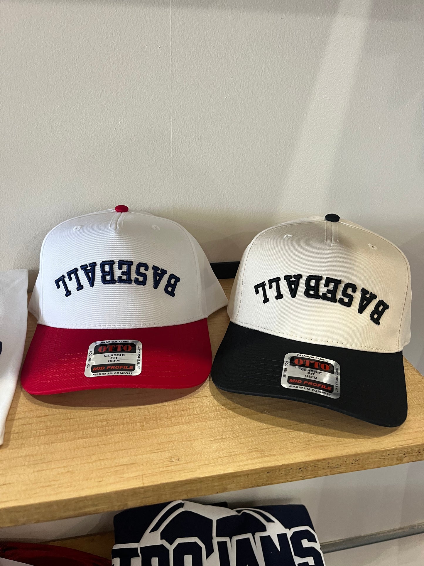 Upside down baseball caps