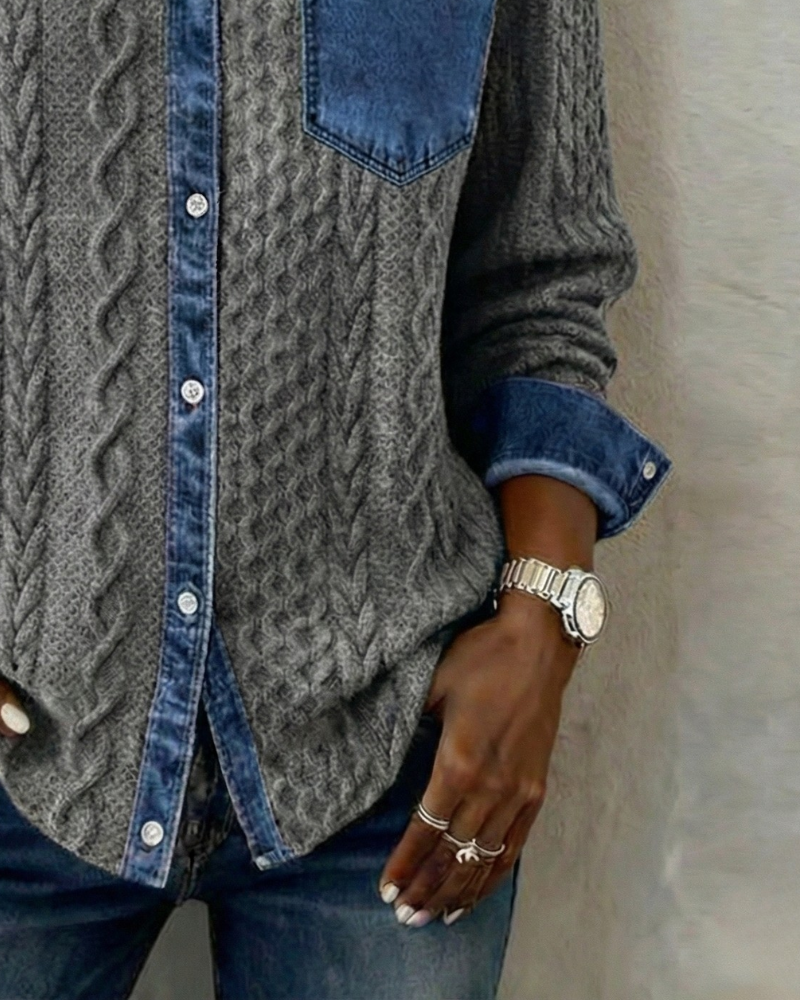 Mabel | Cozy Knit Denim Sweater