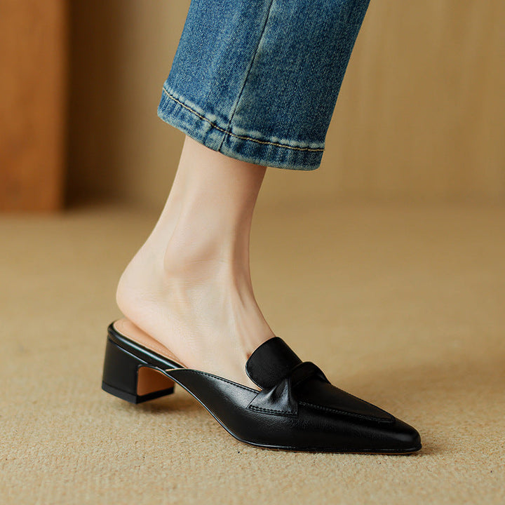 Marloe Sleek Pointed Leather Mules