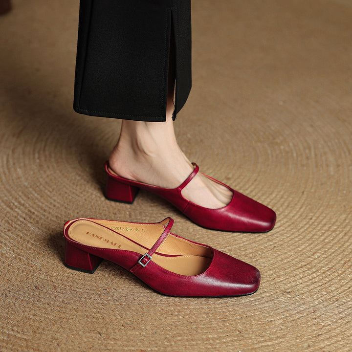 Meyra Leather Slip-On Mules