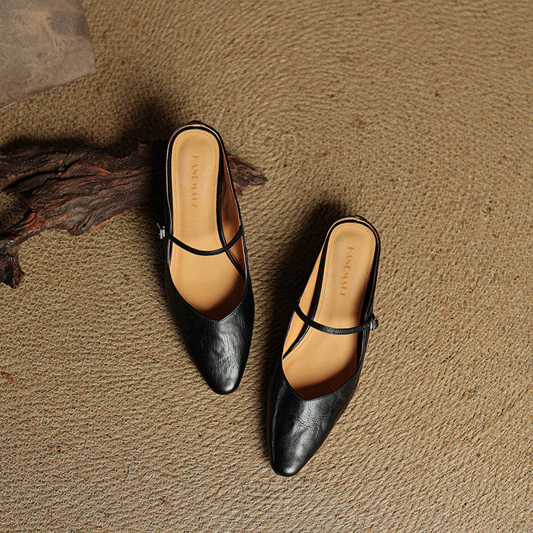 Thea Authentic Leather Slides