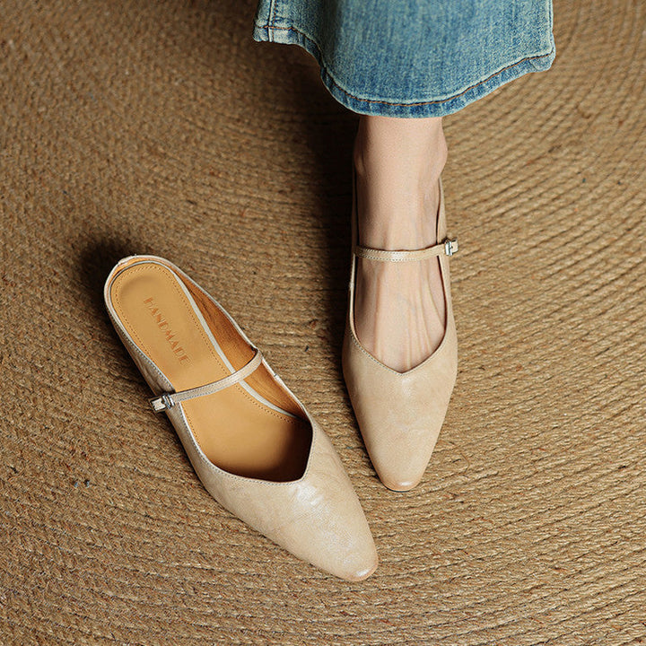 Thea Authentic Leather Slides