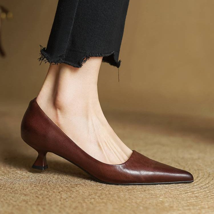 Serane Genuine Leather High Heels