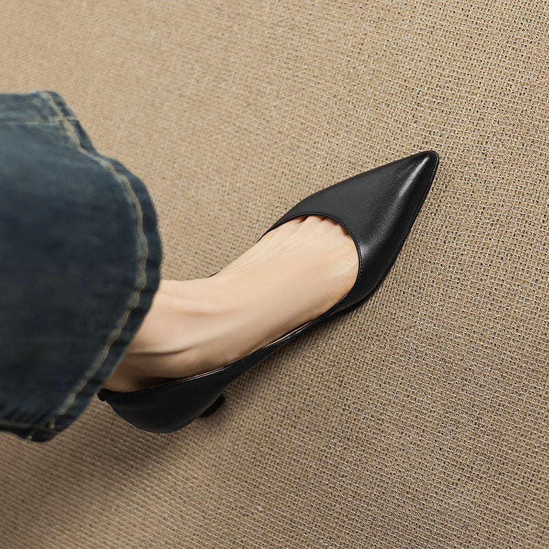 Calenne Leather Kitten Heels for Elegant Style