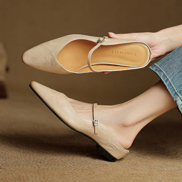 Thea Authentic Leather Slides