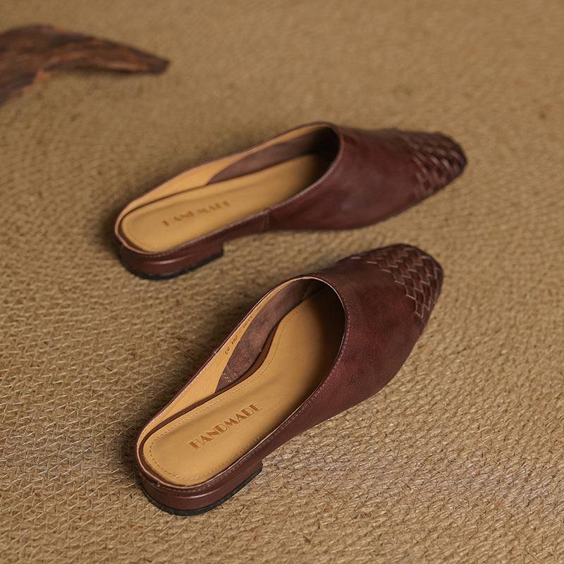 Helma Authentic Leather Slip-On Mules