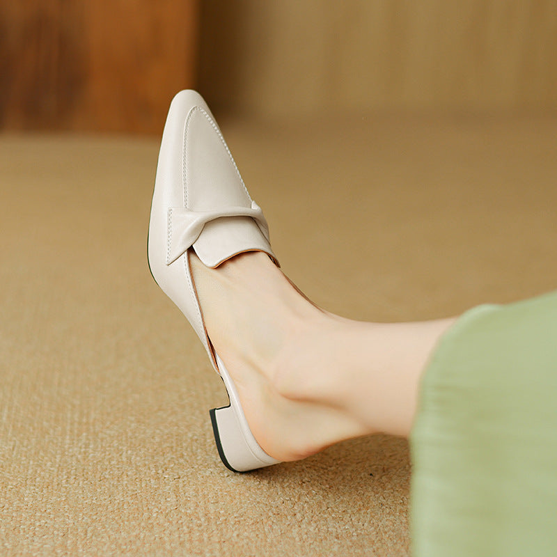 Marloe Sleek Pointed Leather Mules