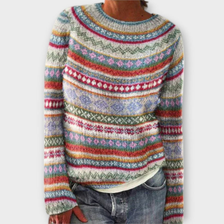 Vintage-Inspired Women's Knitted Sweater