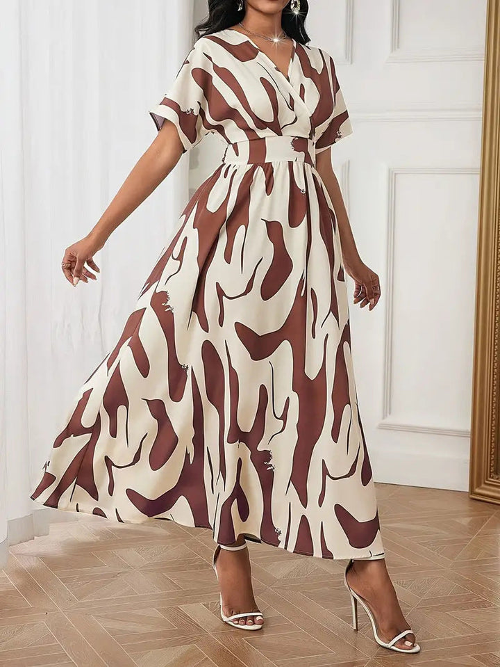Bixie - Elegant Abstract Print Dress