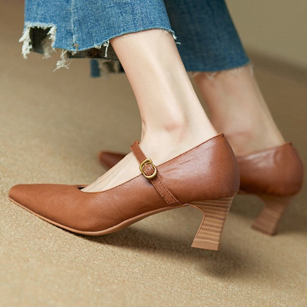 Orvane Leather Mary Jane Pumps