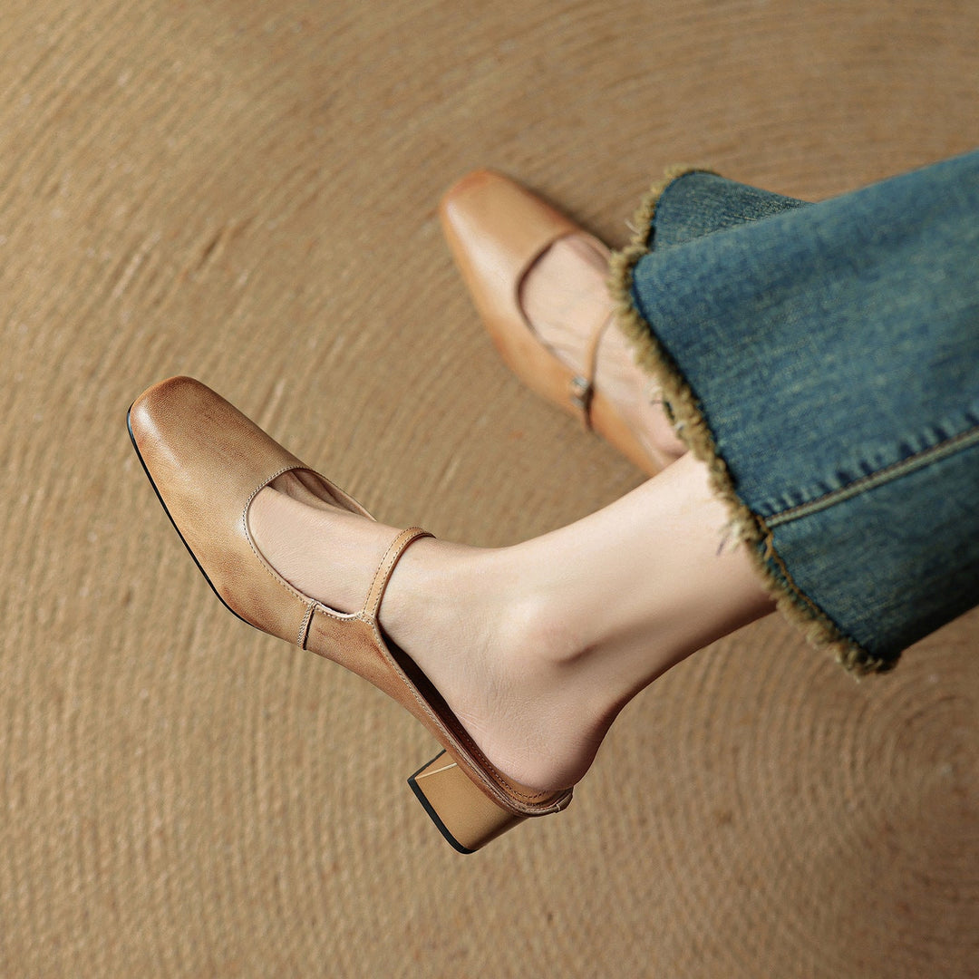 Meyra Leather Slip-On Mules