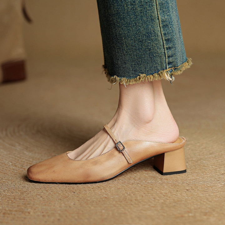 Meyra Leather Slip-On Mules