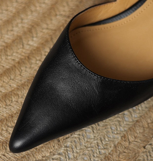 Ceyra Leather Kitten Heel Shoes