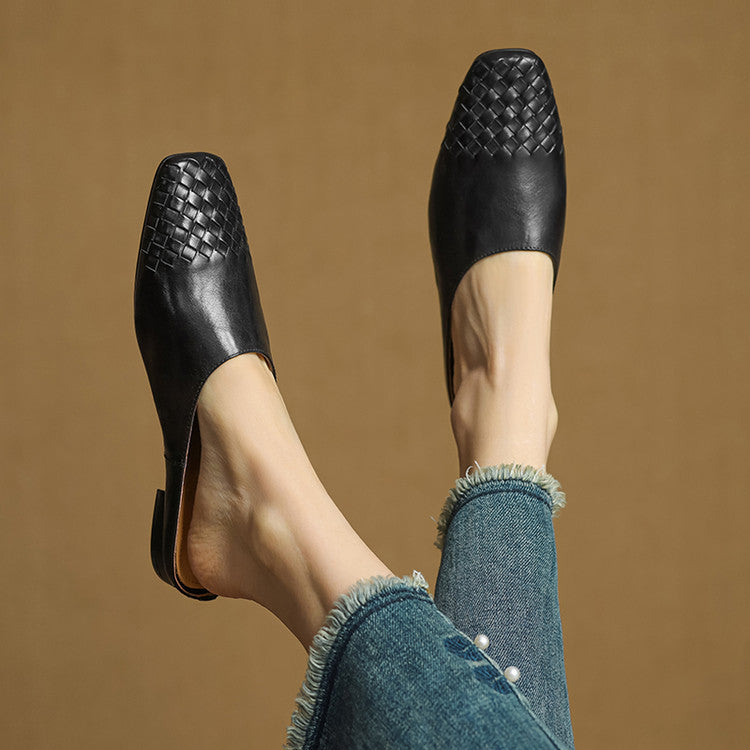 Helma Authentic Leather Slip-On Mules