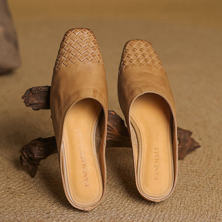 Helma Authentic Leather Slip-On Mules