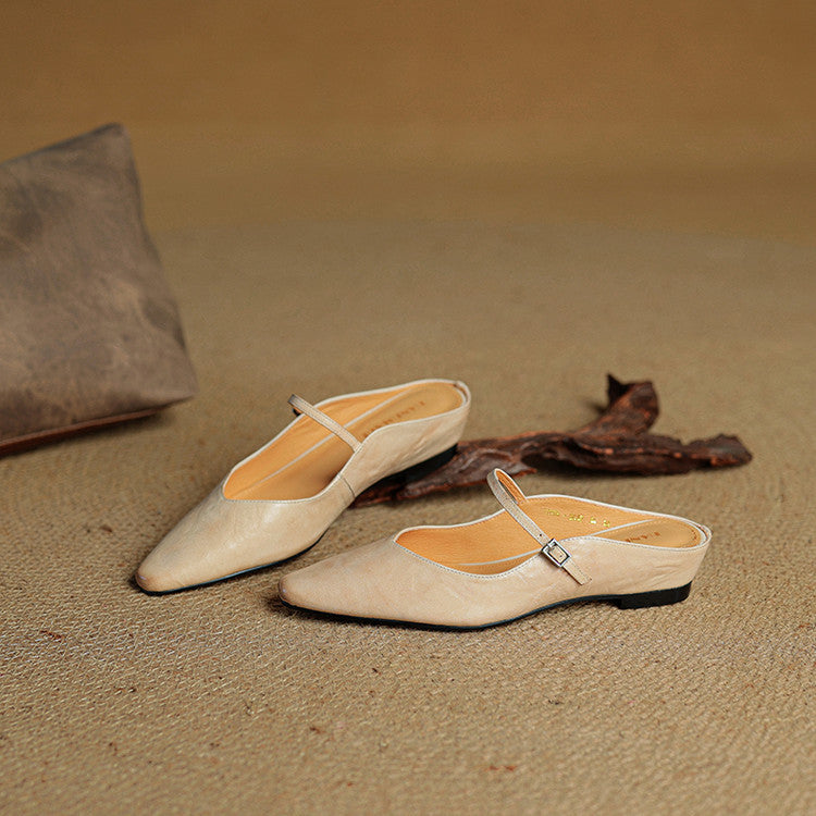Thea Authentic Leather Slides