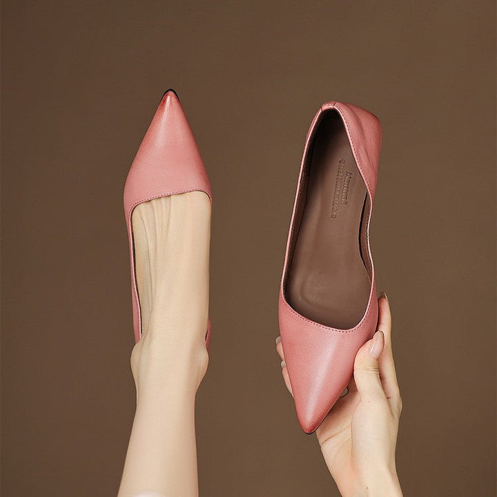 Orlisse Leather Kitten Heel Shoes