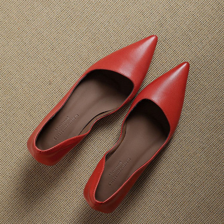 Orlisse Leather Kitten Heel Shoes